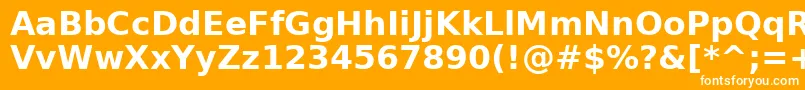 Czcionka AeOuhodBold – białe czcionki na pomarańczowym tle