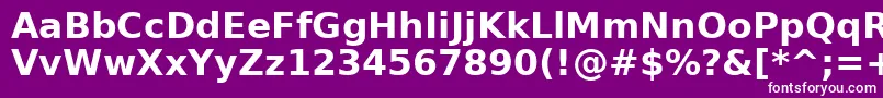 Czcionka AeOuhodBold – białe czcionki na fioletowym tle