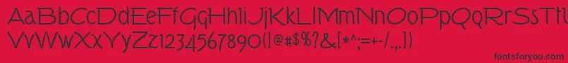 Tork Font – Black Fonts on Red Background