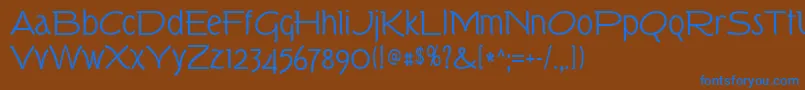 Tork Font – Blue Fonts on Brown Background