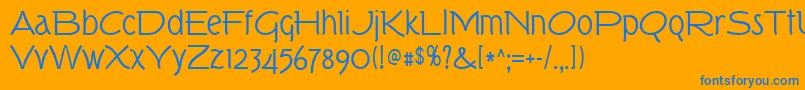 Tork Font – Blue Fonts on Orange Background