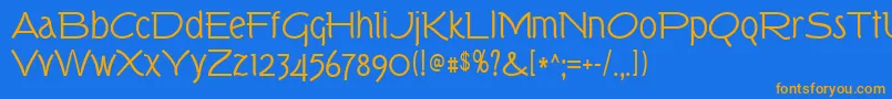 Tork Font – Orange Fonts on Blue Background