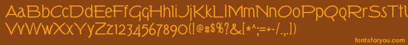 Tork Font – Orange Fonts on Brown Background