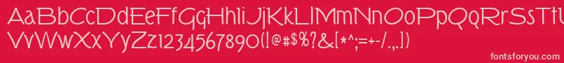 Tork Font – Pink Fonts on Red Background