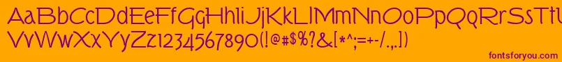 Tork Font – Purple Fonts on Orange Background