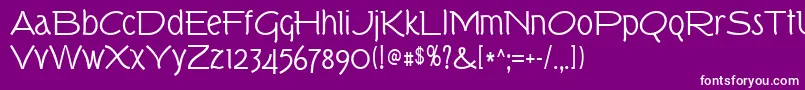 Tork Font – White Fonts on Purple Background