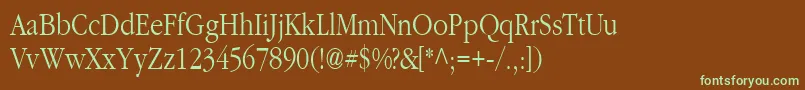 Classpla Font – Green Fonts on Brown Background