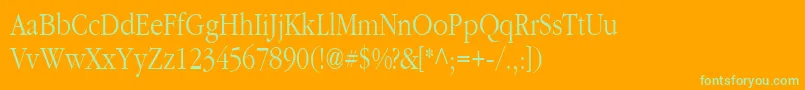 Classpla Font – Green Fonts on Orange Background