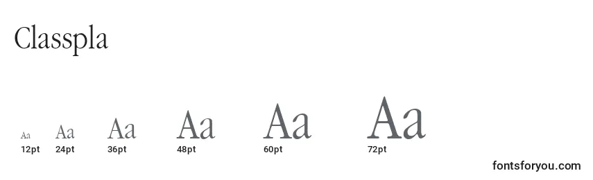 Размеры шрифта Classpla