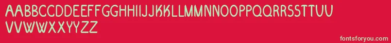Evolve Font – Green Fonts on Red Background