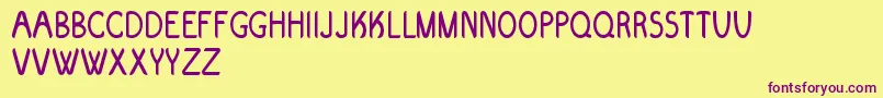 Evolve Font – Purple Fonts on Yellow Background