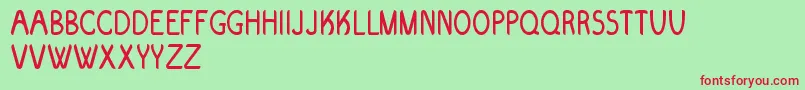 Evolve Font – Red Fonts on Green Background