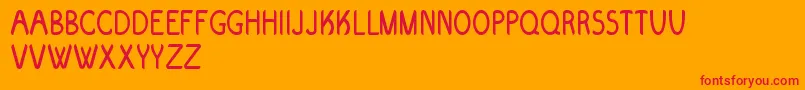 Evolve Font – Red Fonts on Orange Background