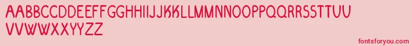Evolve Font – Red Fonts on Pink Background