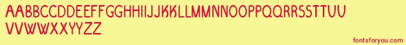 Evolve Font – Red Fonts on Yellow Background