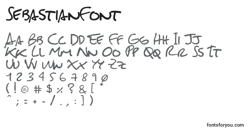 Шрифт SebastianFont – алфавит, цифры, специальные символы