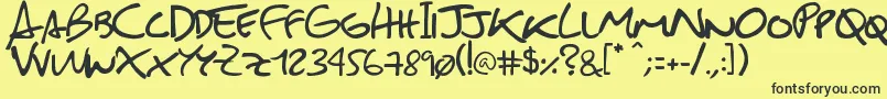SebastianFont Font – Black Fonts on Yellow Background