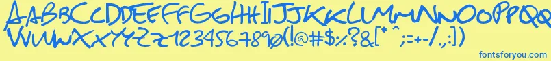 SebastianFont Font – Blue Fonts on Yellow Background