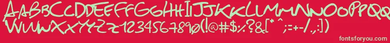 Police SebastianFont – polices vertes sur fond rouge