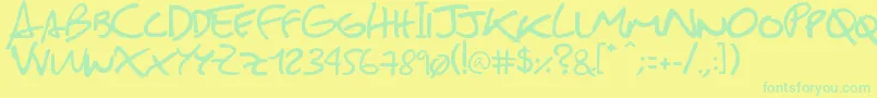 SebastianFont Font – Green Fonts on Yellow Background