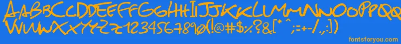 SebastianFont Font – Orange Fonts on Blue Background
