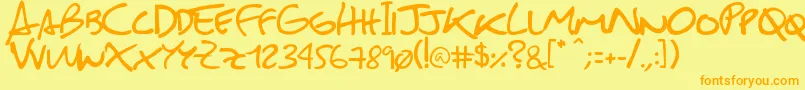 SebastianFont Font – Orange Fonts on Yellow Background