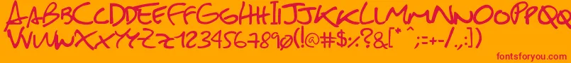 fuente SebastianFont – Fuentes Rojas Sobre Fondo Naranja