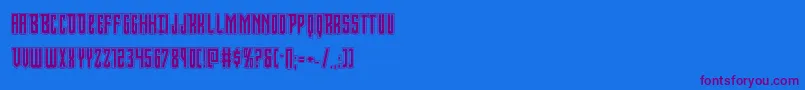 Viceroyacad-Schriftart – Violette Schriften auf blauem Hintergrund