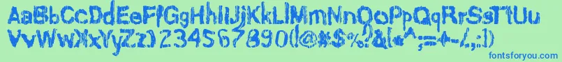 AshesToAshes Font – Blue Fonts on Green Background