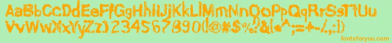 AshesToAshes Font – Orange Fonts on Green Background