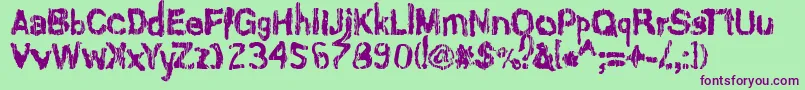 AshesToAshes Font – Purple Fonts on Green Background