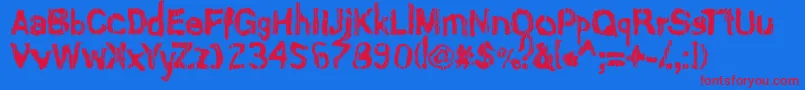 AshesToAshes Font – Red Fonts on Blue Background