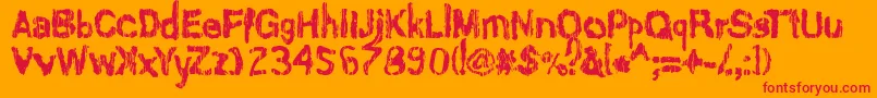 AshesToAshes Font – Red Fonts on Orange Background