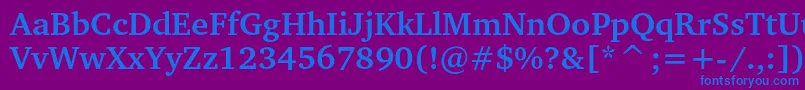 フォントCharteritcBold – 紫色の背景に青い文字