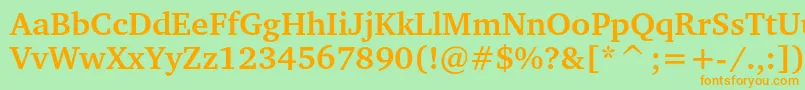 フォントCharteritcBold – オレンジの文字が緑の背景にあります。