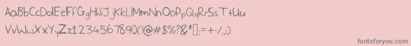 SlfHandwriting Font – Gray Fonts on Pink Background