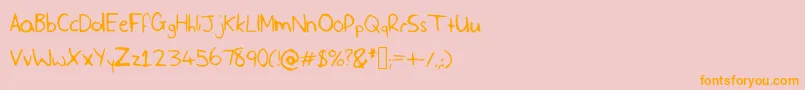 SlfHandwriting Font – Orange Fonts on Pink Background