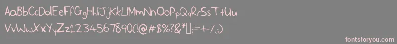 フォントSlfHandwriting – 灰色の背景にピンクのフォント