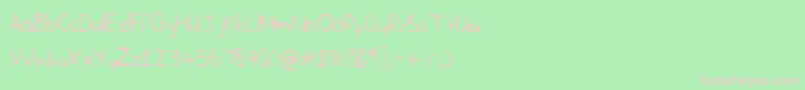 SlfHandwriting Font – Pink Fonts on Green Background