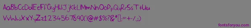 SlfHandwriting Font – Purple Fonts on Gray Background