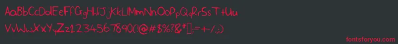 SlfHandwriting Font – Red Fonts on Black Background