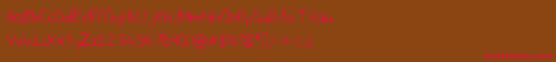 SlfHandwriting Font – Red Fonts on Brown Background
