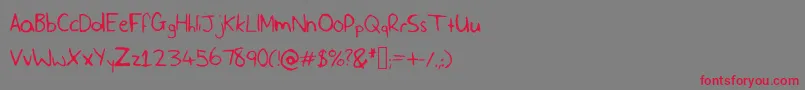 SlfHandwriting Font – Red Fonts on Gray Background