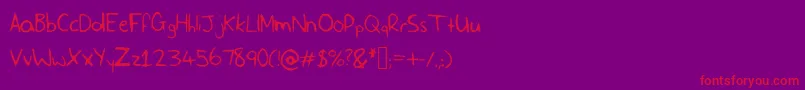 SlfHandwriting Font – Red Fonts on Purple Background