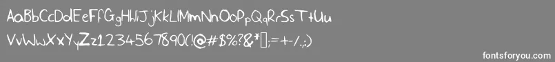 フォントSlfHandwriting – 灰色の背景に白い文字