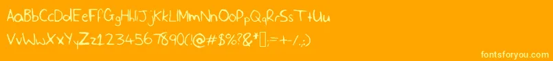 Fonte SlfHandwriting – fontes amarelas em um fundo laranja