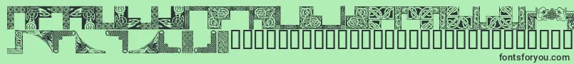 CelticFrames Font – Black Fonts on Green Background