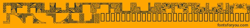 フォントCelticFrames – 黒い文字のオレンジの背景