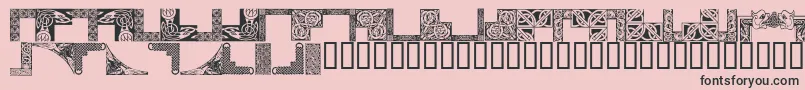 CelticFrames-Schriftart – Schwarze Schriften auf rosa Hintergrund