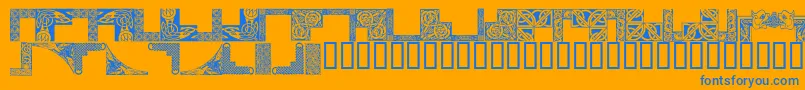 Czcionka CelticFrames – niebieskie czcionki na pomarańczowym tle